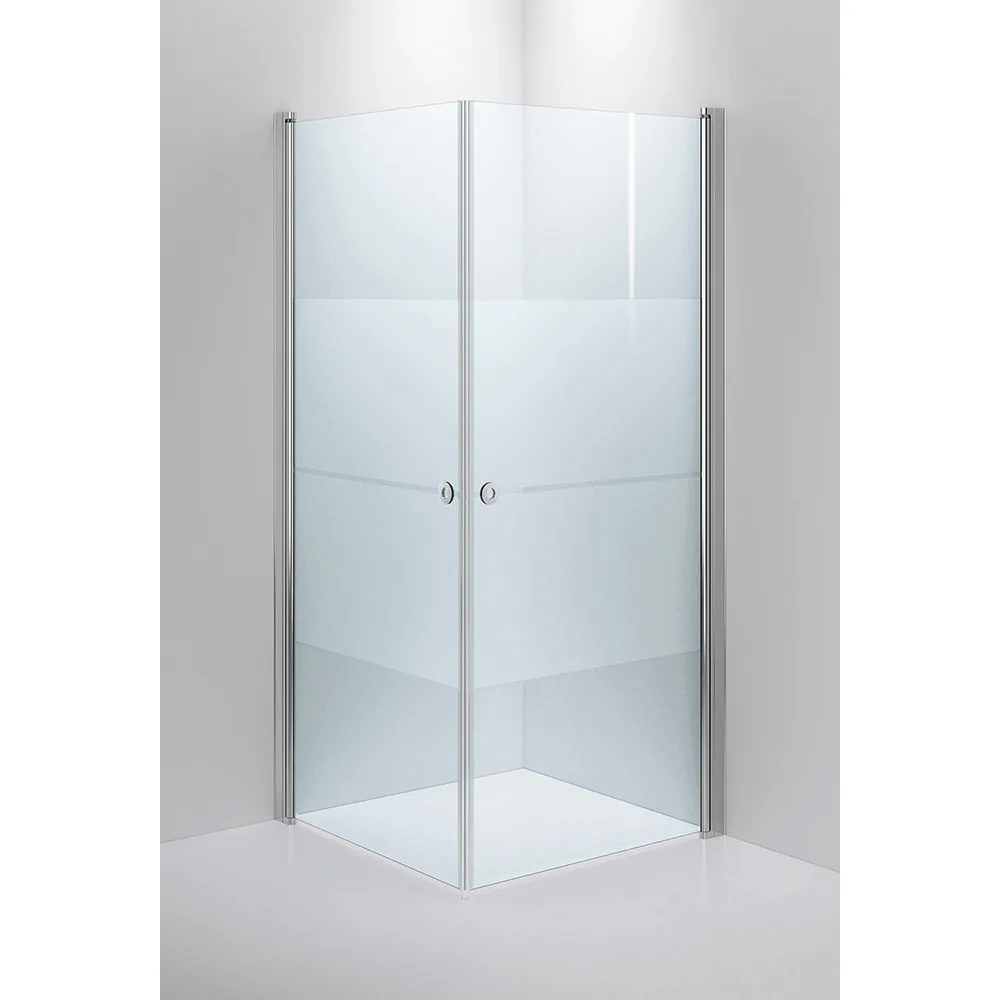 INR LINC Angel Strimma Profil Blank 900x900 Grepp Cirkel bla 900x900 mm, Mönstrat Glas, Blank Aluminium