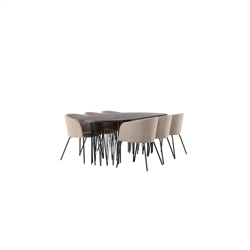 Matgrupp furniture/fashion Stone med 6 Berit Stolar