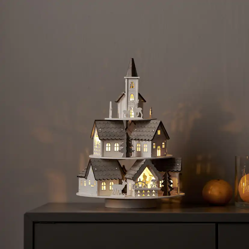 Julby Star Trading Grauberg med Belysning & Musikspel