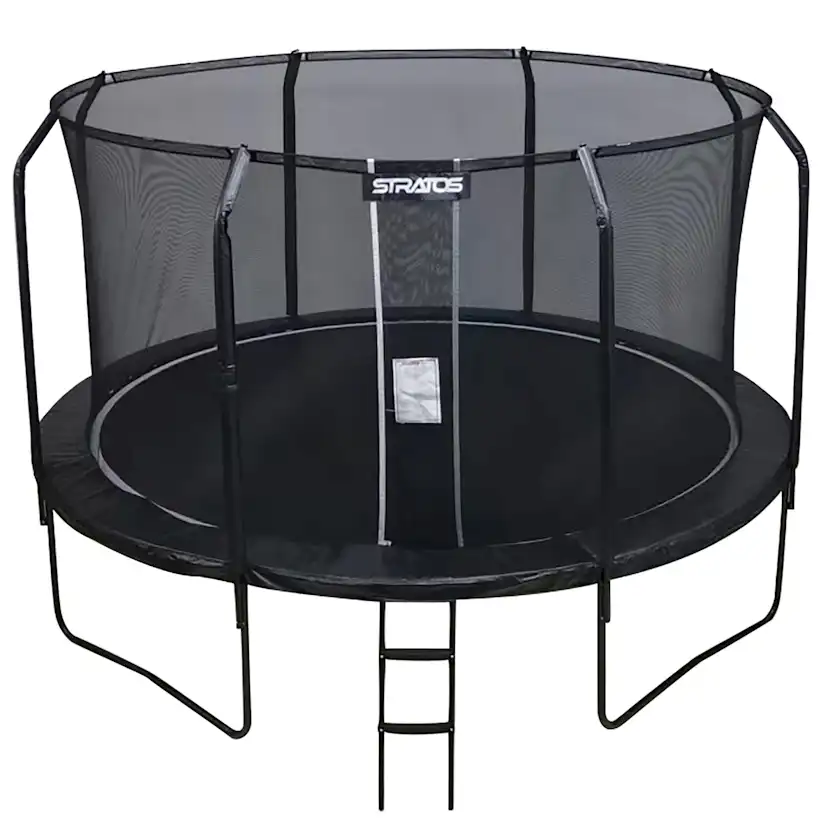 Studsmatta Stratos med Skyddsnät Premium Black Line 4,27 m