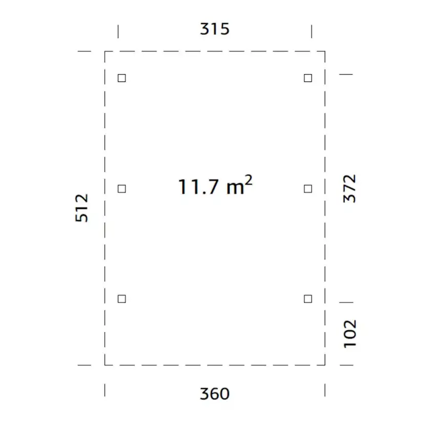 Carport Palmako Karl 11,7 m2