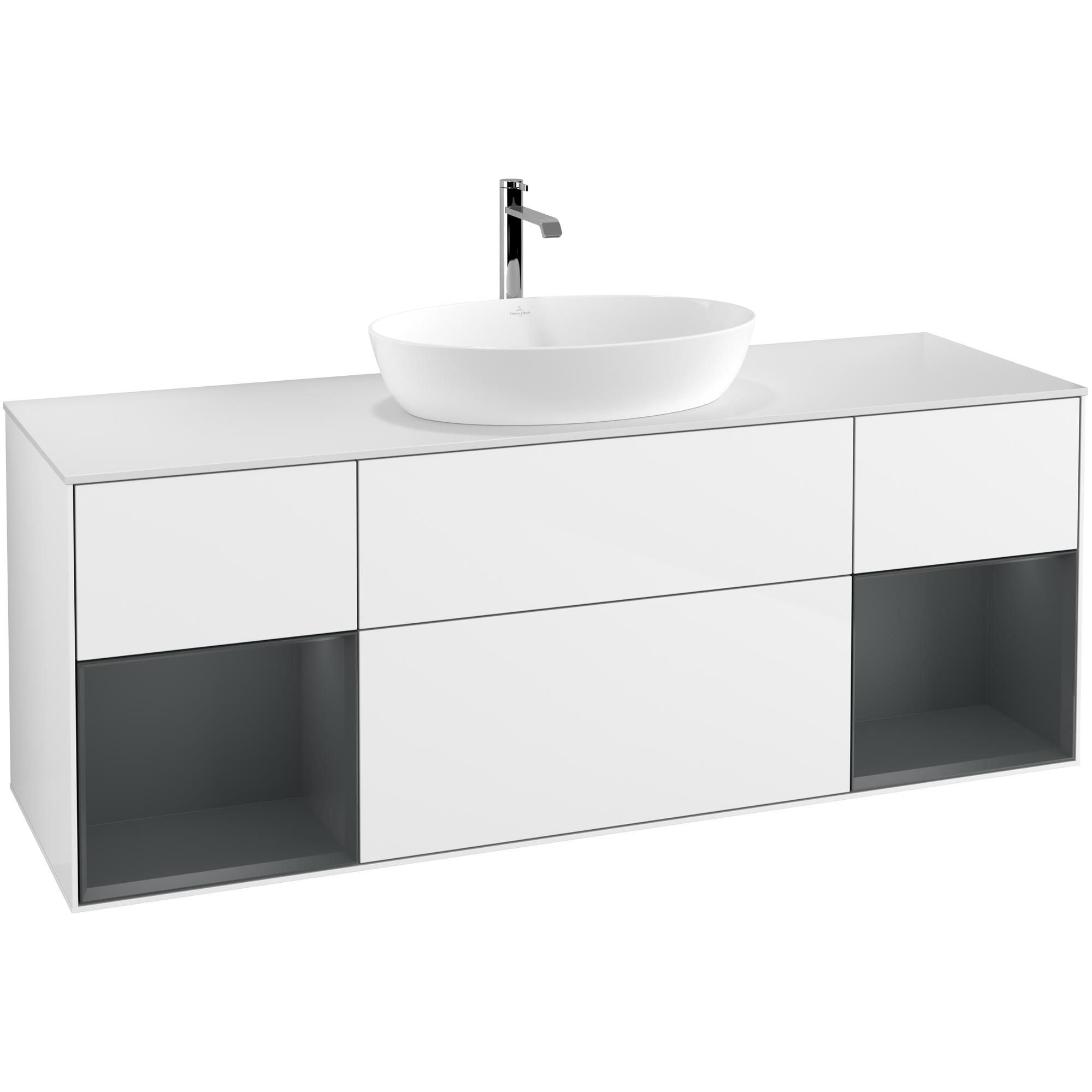 Tvättställsskåp Villeroy & Boch Finion med Två Hyllor och Bänkskiva för Fristående Tvättställ från Artis & Collaro
