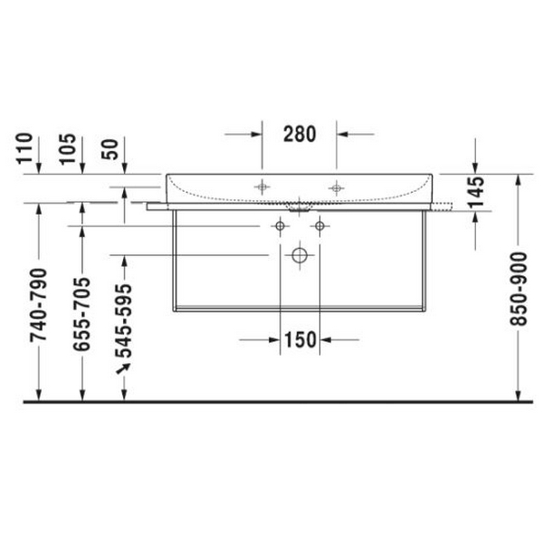 Benställning Duravit DuraSquare Vägghängd till Tvättställ