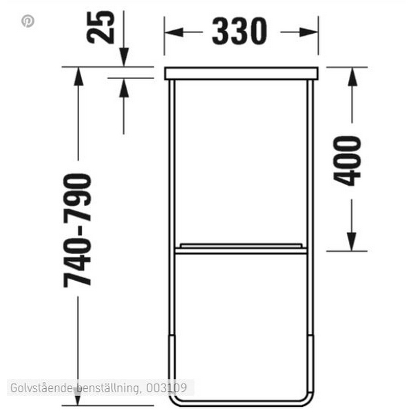 Benställning Duravit DuraSquare Golvstående till Tvättställ