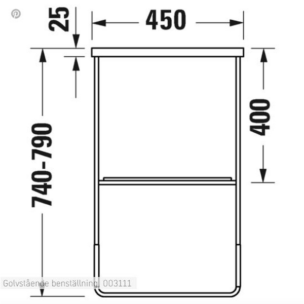 Benställning Duravit DuraSquare Golvstående till Tvättställ