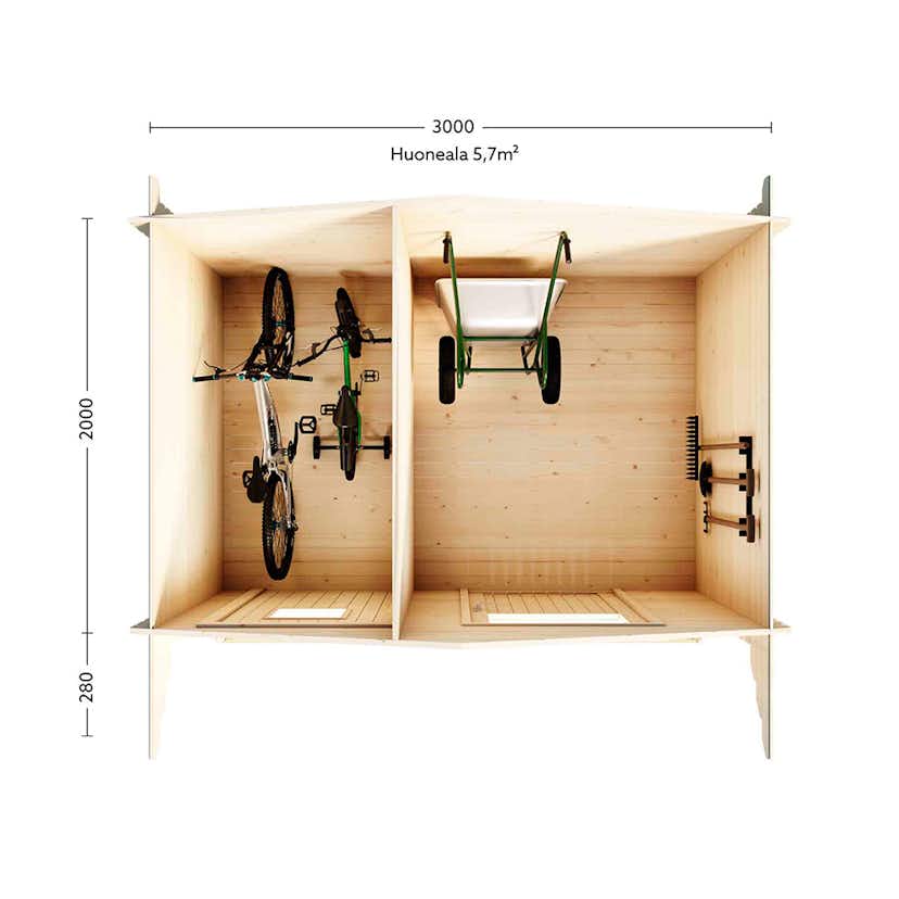 Förråd Luoman Lillevilla Karviainen 6 m² Friggebod Byggsats i Trä med Sadeltak