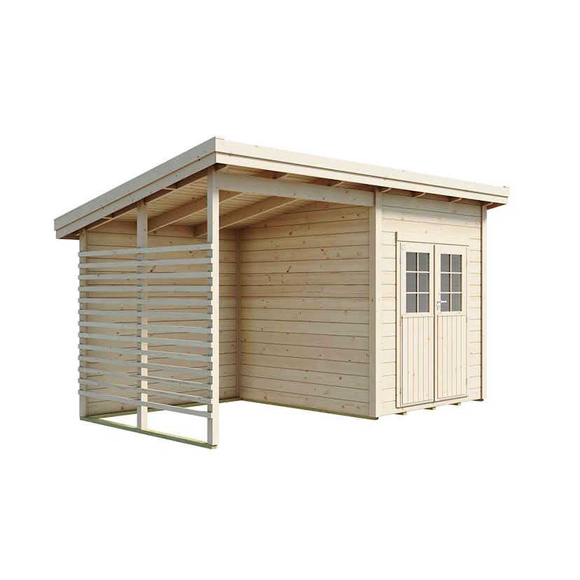 Förråd Luoman Lillevilla Kataja 8,9 m² Friggebod Byggsats i Trä med Pulpettak