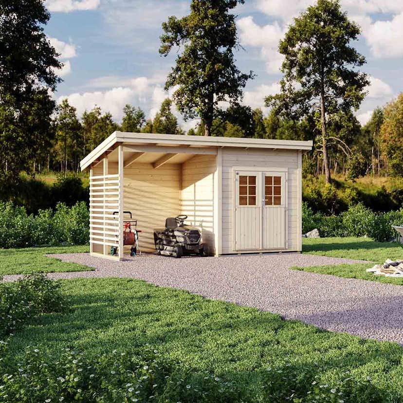 Förråd Luoman Lillevilla Kataja 8,9 m² Friggebod Byggsats i Trä med Pulpettak