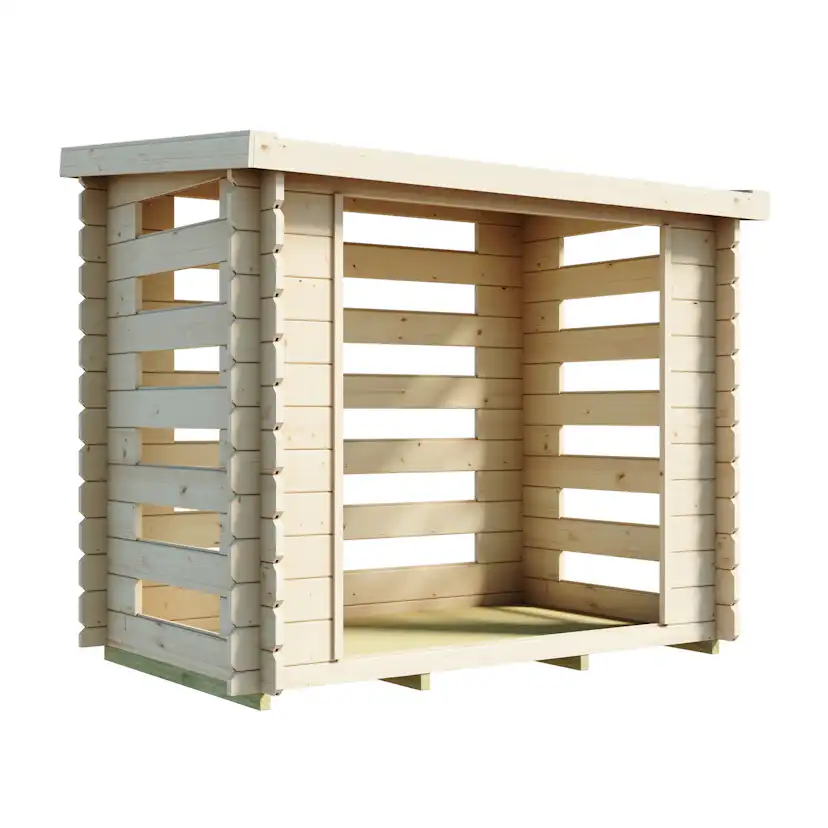 Vedbod Luoman Lillevilla Joulukka 2,4 m² Vedförvaring med Pulpettak i Lösvirke