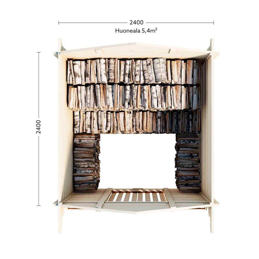 Vedbod Luoman Lillevilla Halti 5,8 m² Vedförvarings/Förrådsbyggsats i Lösvirke