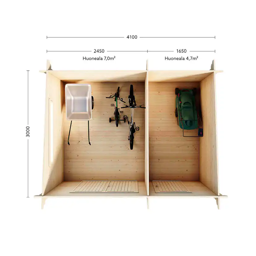 Förråd Luoman Lillevilla Seili 12,3 m² Friggebod i Trä med Pulpettak