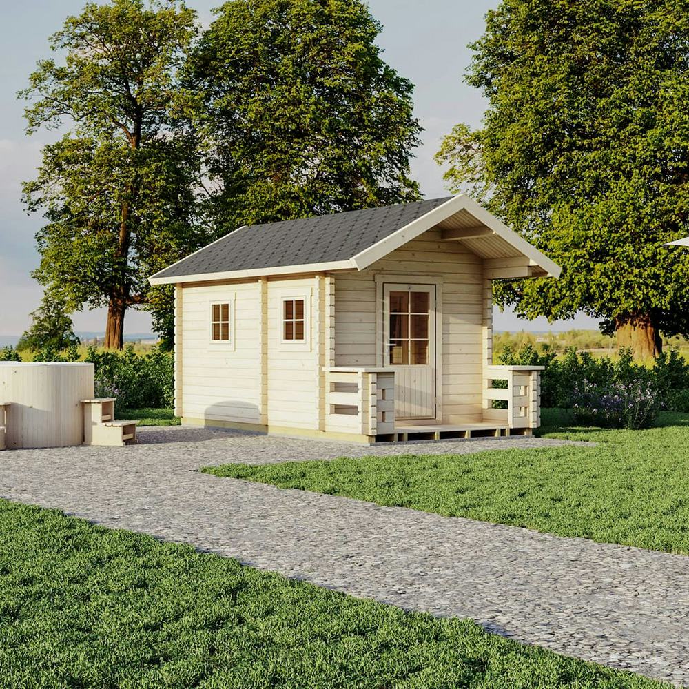 Bastu Luoman Lillevilla Tiira 10,3 m² Fristående Utebastu med Sadeltak
