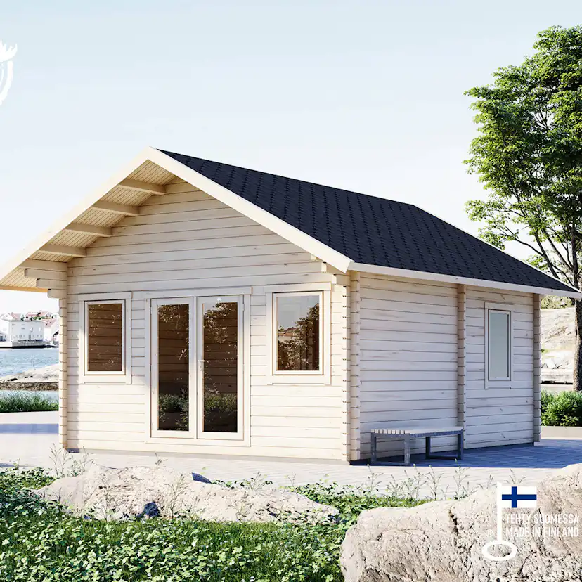 Attefallshus Luoman Lillevilla Teeri 28,5 m² Komplett Stuga med Sadeltak