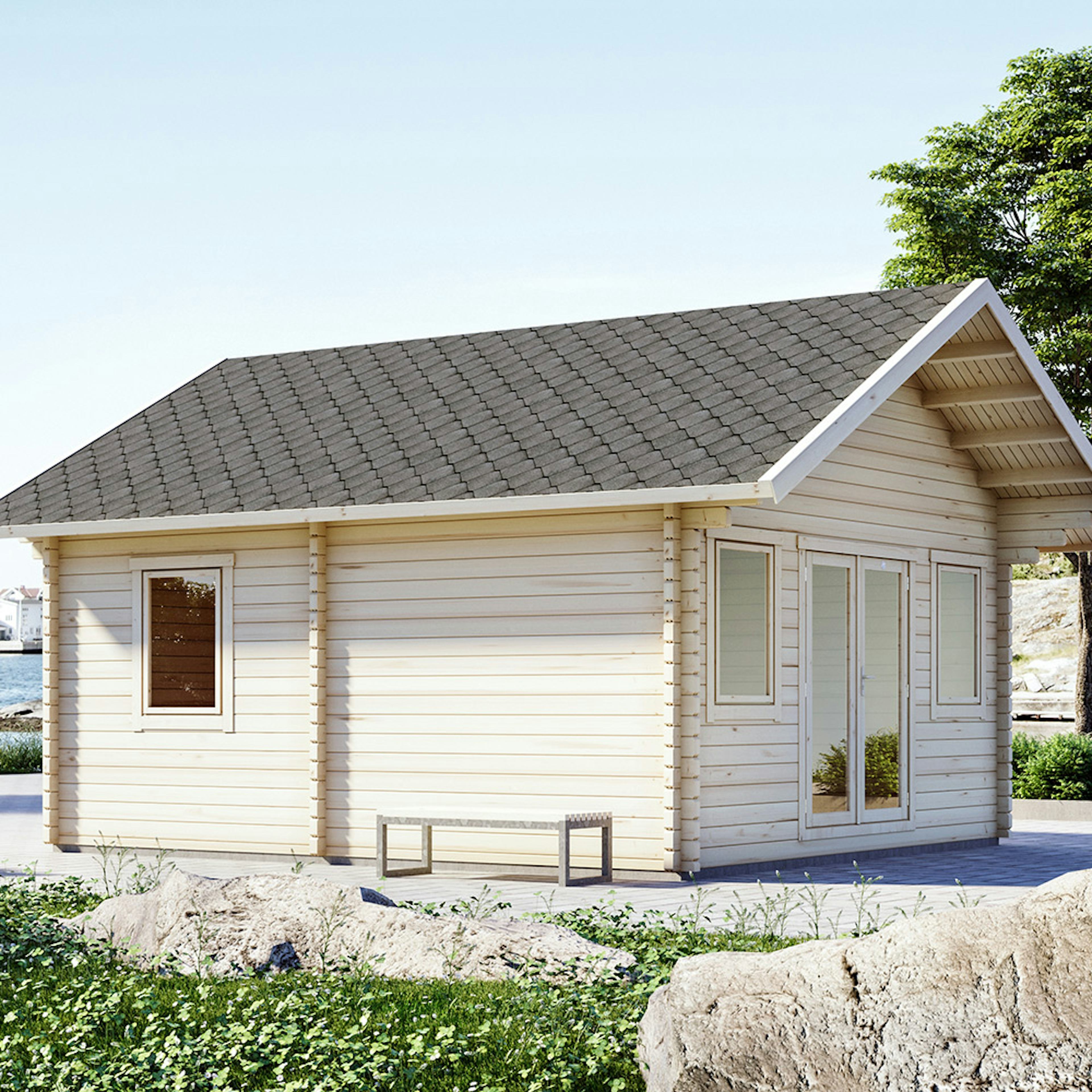 Attefallshus Luoman Lillevilla Teeri 28,5 m² Komplett Stuga med Sadeltak