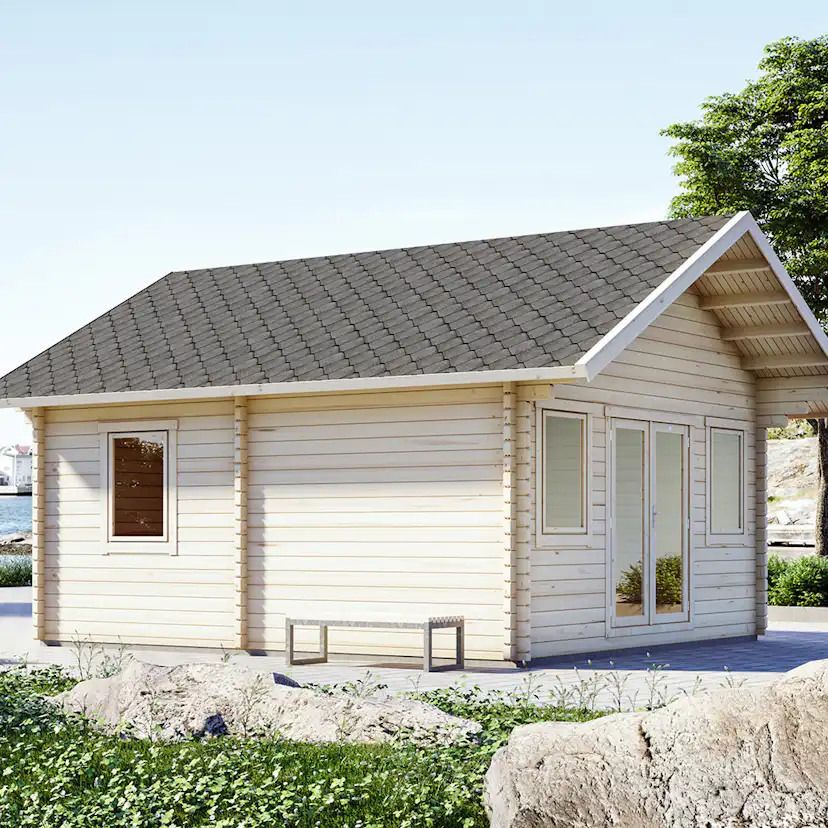 Attefallshus Luoman Lillevilla Teeri 28,5 m² Komplett Stuga med Sadeltak