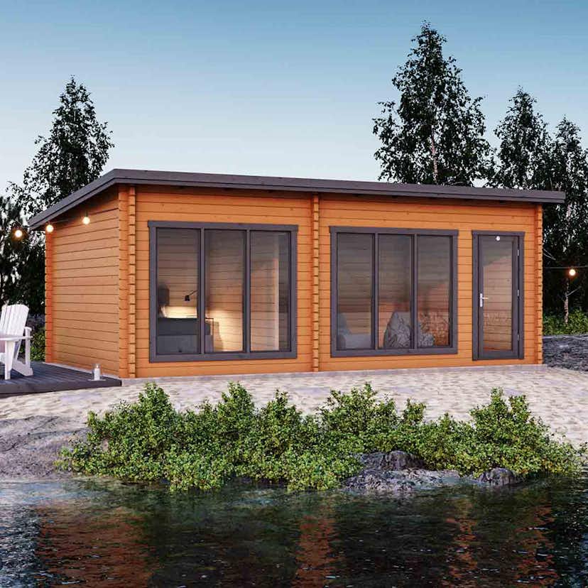 Attefallshus Luoman Lillevilla Sirkku 28 m² Komplett Stuga med Pulpettak