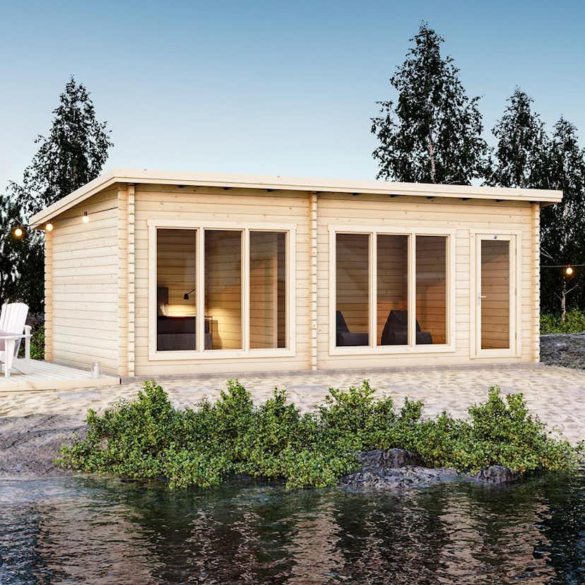 Attefallshus Luoman Lillevilla Sirkku 28 m² Komplett Stuga med Pulpettak