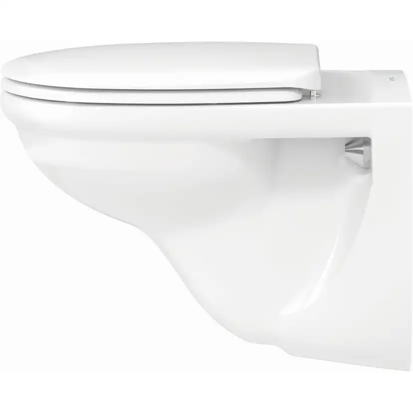 Toalettpaket Duravit D-Code med Vägghängd Toalettstol, Fixtur och Spolknapp