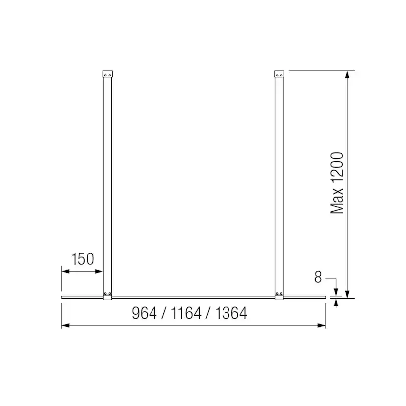 Duschvägg Alterna Luxor Fristående