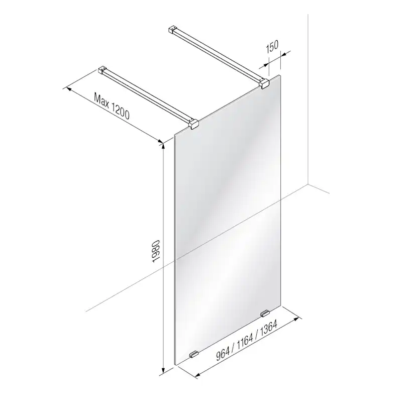 Duschvägg Alterna Luxor Fristående