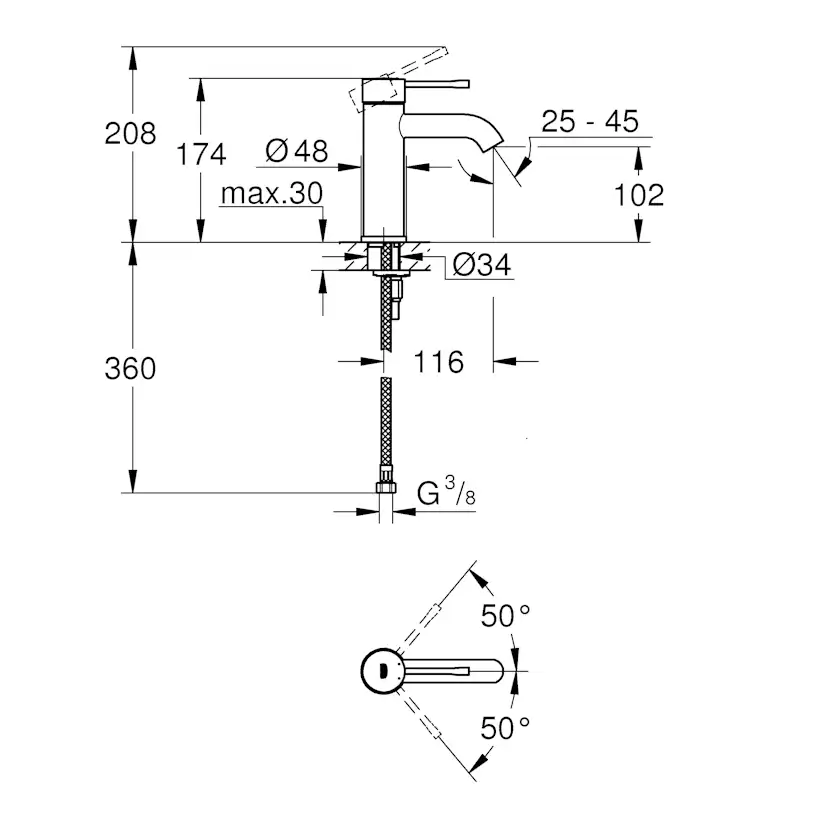 Tvättställsblandare Grohe Essence 23590
