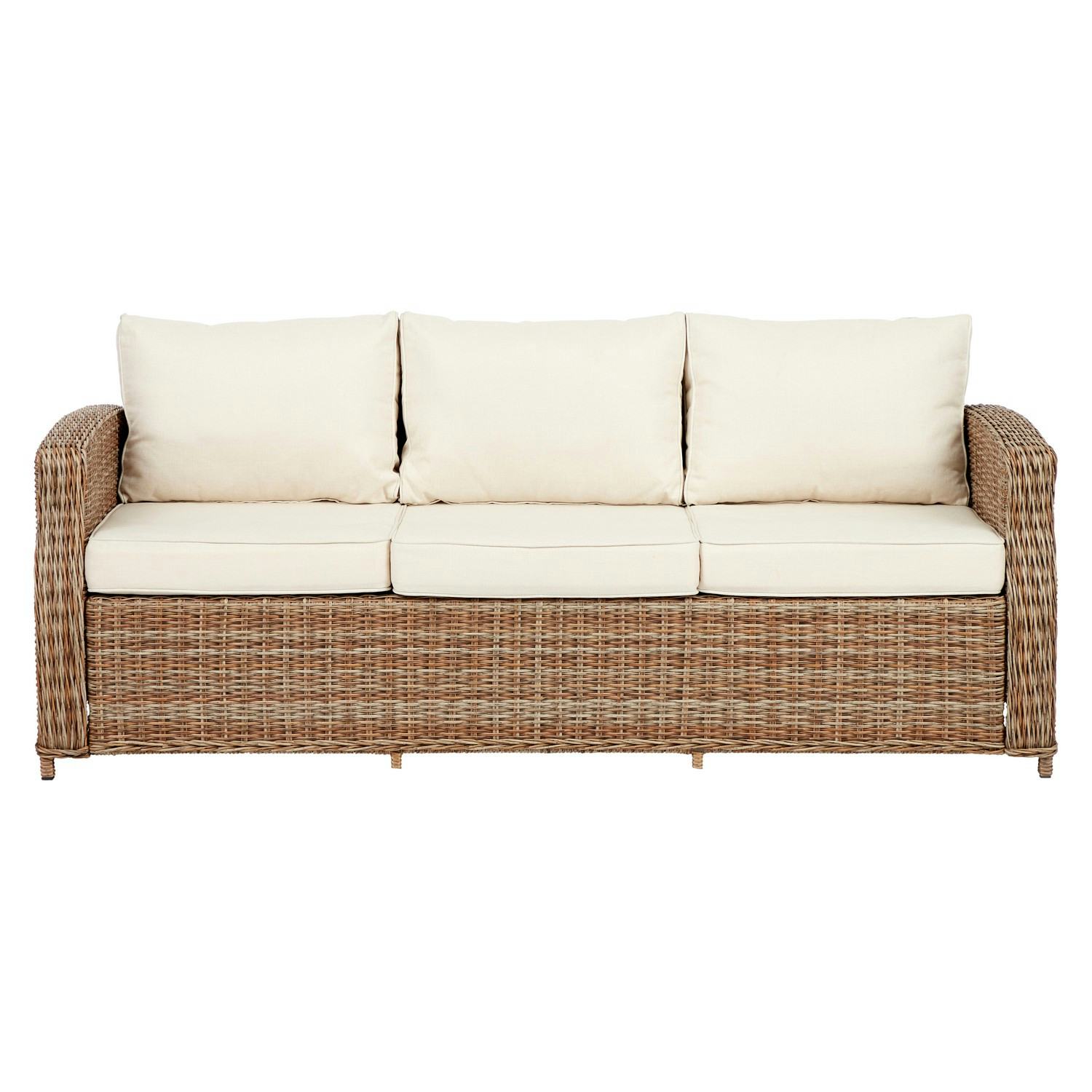 Loungesoffa VILA Gotland 3-sits Trädgårdssoffa i Konstrotting med Dynor