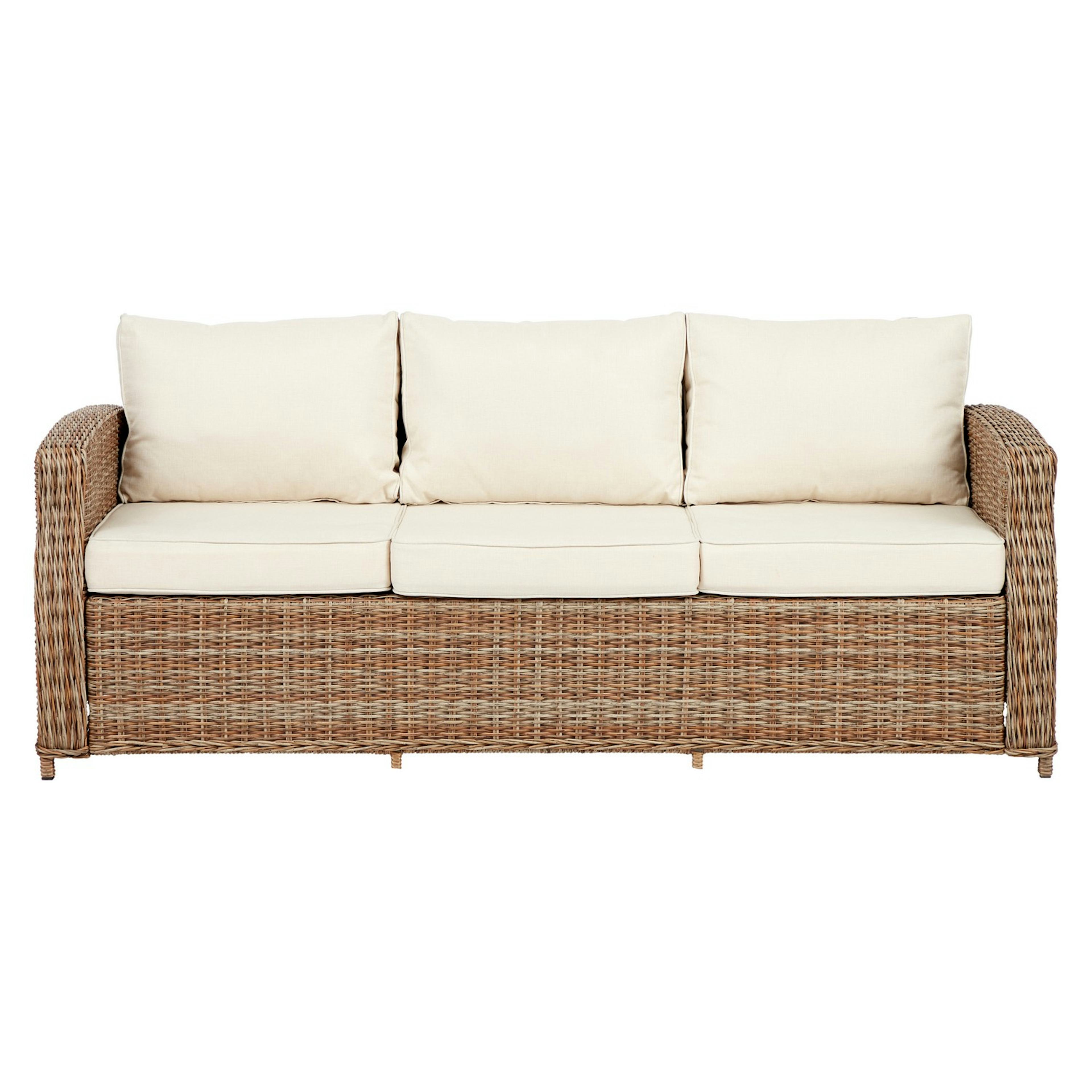 Loungesoffa VILA Gotland 3-sits Trädgårdssoffa i Konstrotting med Dynor