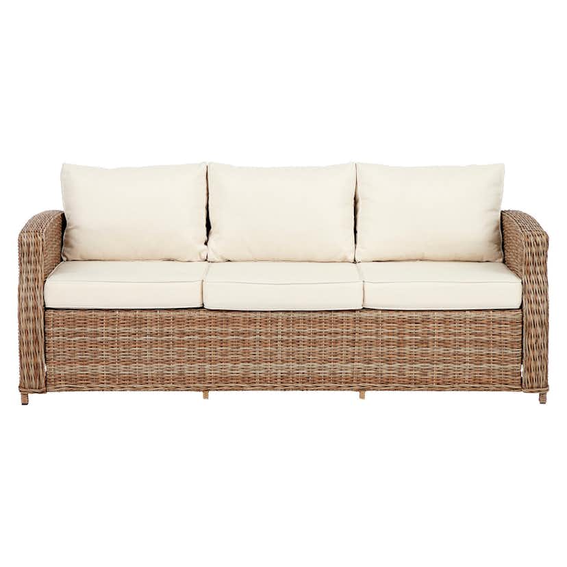 Loungesoffa VILA Gotland 3-sits Trädgårdssoffa i Konstrotting med Dynor