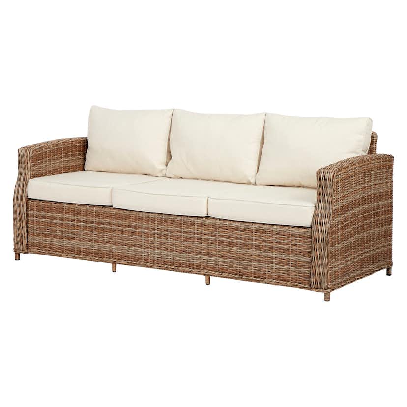 Loungesoffa VILA Gotland 3-sits Trädgårdssoffa i Konstrotting med Dynor