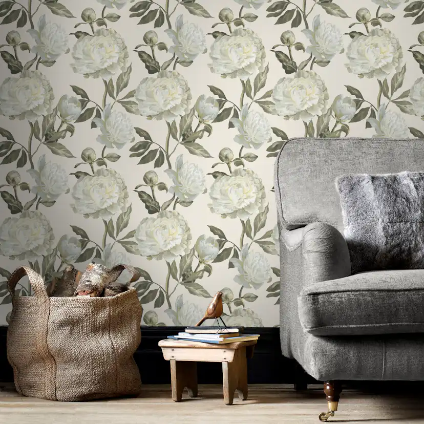 Tapet WOW Peony Naturligt