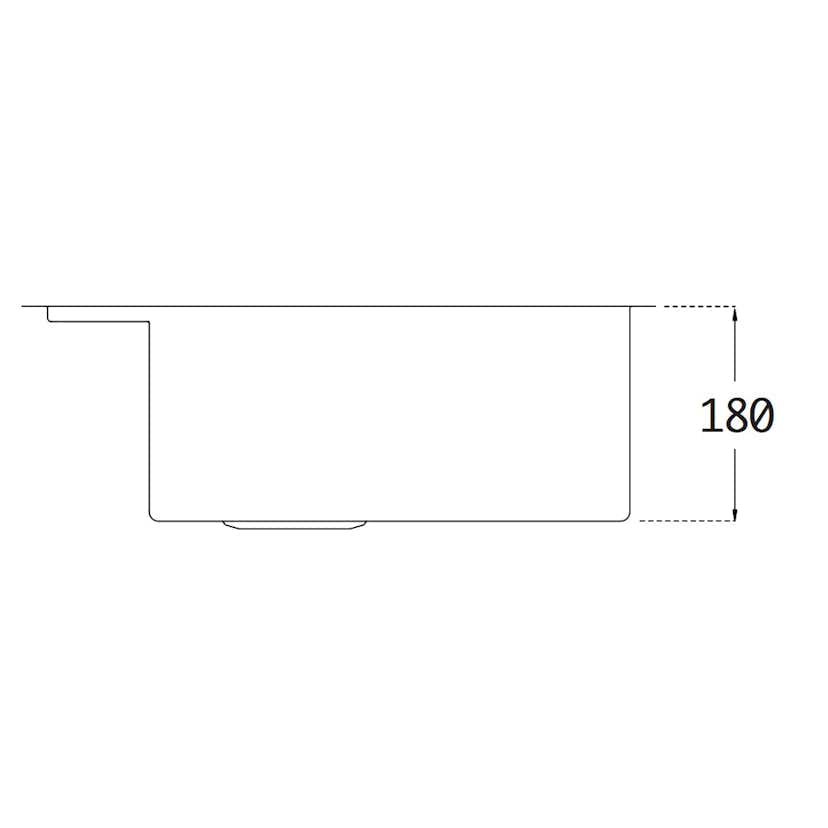 Diskho Lavabo Nexus 60 Rostfri 530 mm Enkel med Korgventil & Vattenlås