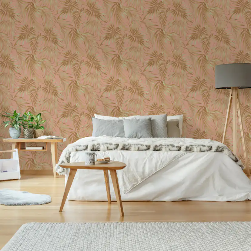 Tapet WOW Elegant Leaves Persika