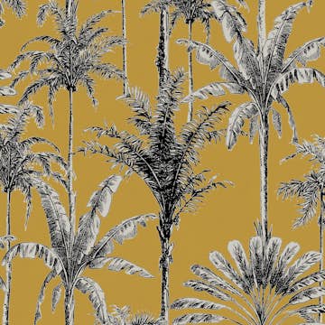 Tapet WOW Vintage Palm Mörk