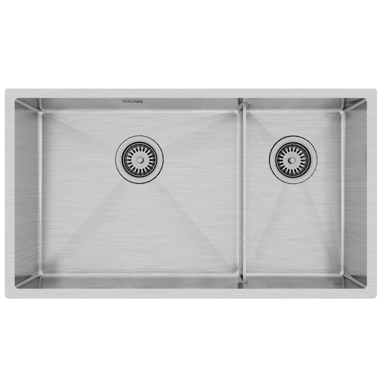 Diskho Lavabo Kubus 780 Soft Slim Rostfri Dubbel med Korgventil & Vattenlås