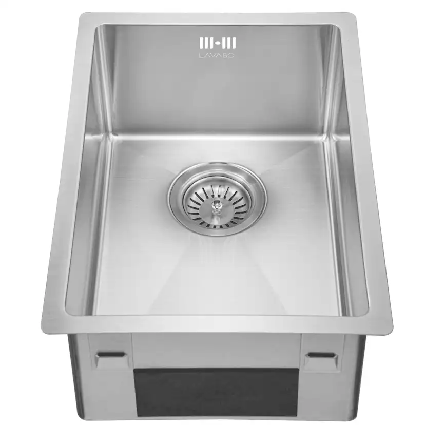 Diskho Lavabo Kubus 282 Soft Rostfri Enkel med Bottenventil & Vattenlås