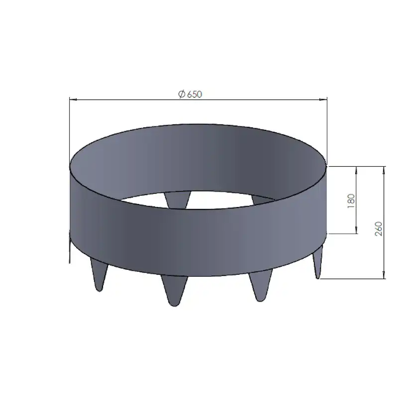 Trädring Skotte Garden Svart 26cm Hög ⌀65 cm