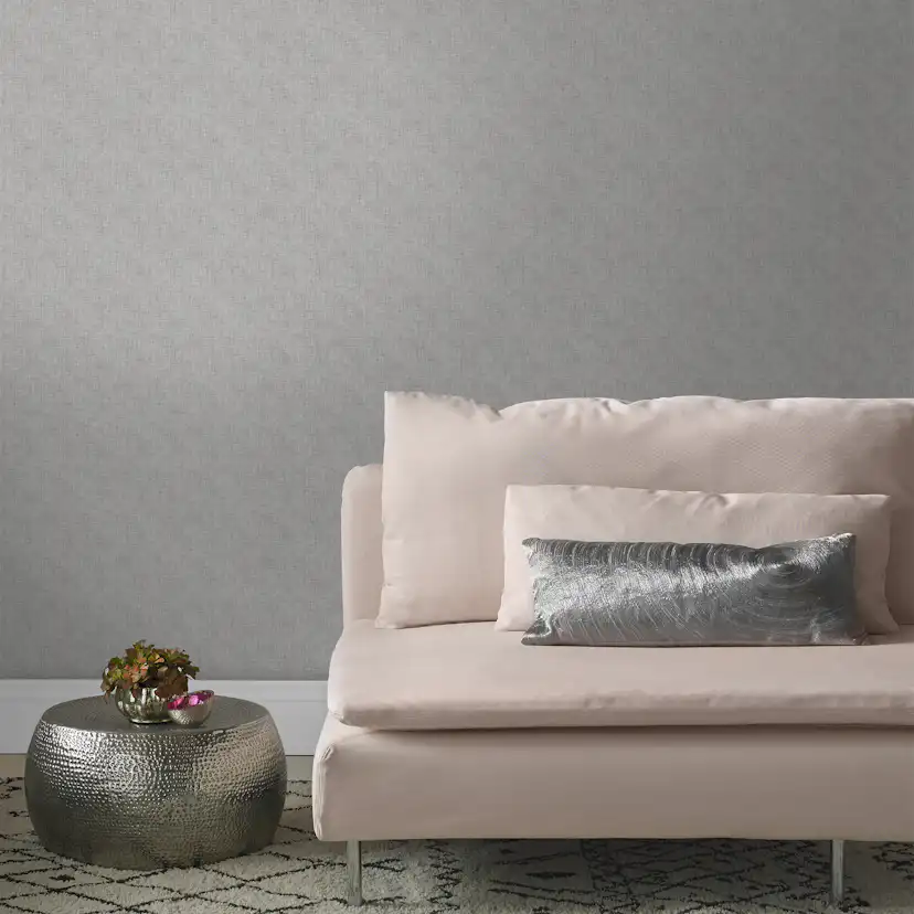 Tapet WOW Linne Glänsande Enfärgad Taupe 10125461