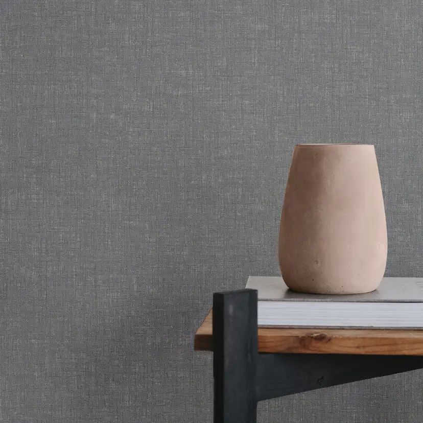 Tapet WOW Linne Glänsande Enfärgad Grå 10125463