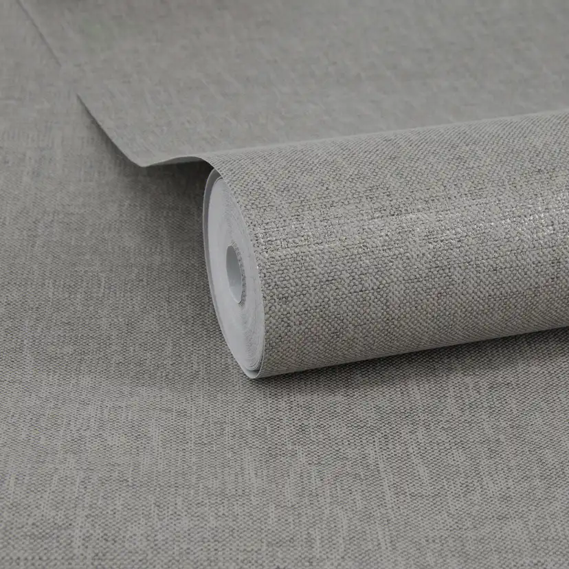 Tapet WOW Linne Glänsande Enfärgad Grå 10125463