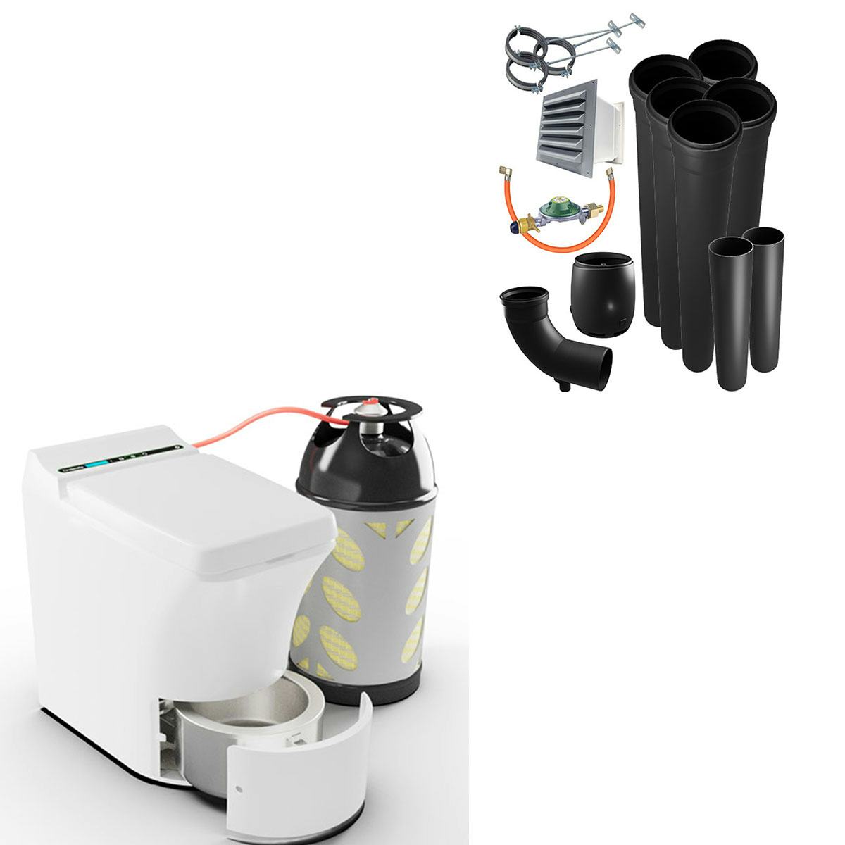 Förbränningstoalett Cinderella Freedoom med Installationspaket