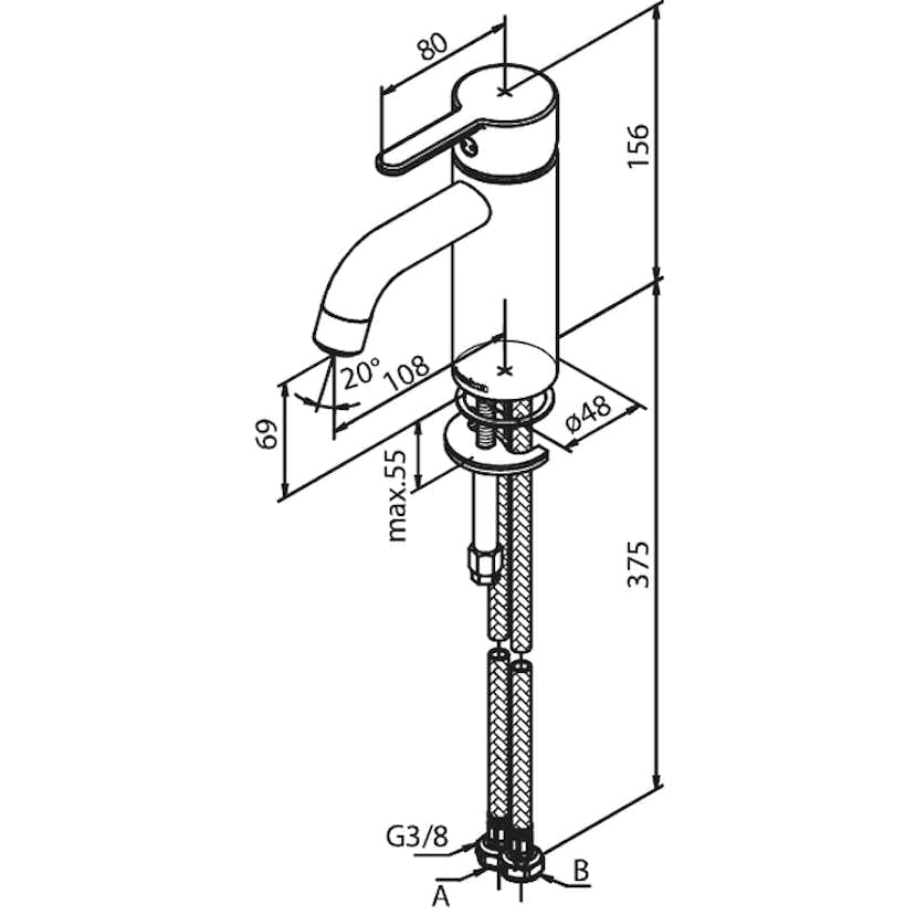 Tvättställsblandare Damixa Silhouet Låg