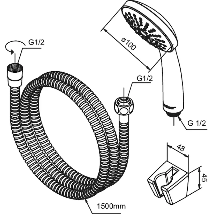 Handdusch Damixa Fair Jet med Väggfäste