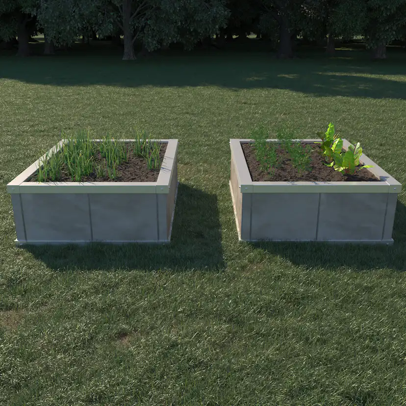 Odlingskrage Skotte Garden Nr.12 för Betongplattor, Rektangulär Zinkplåt, Pallkrage för Odling