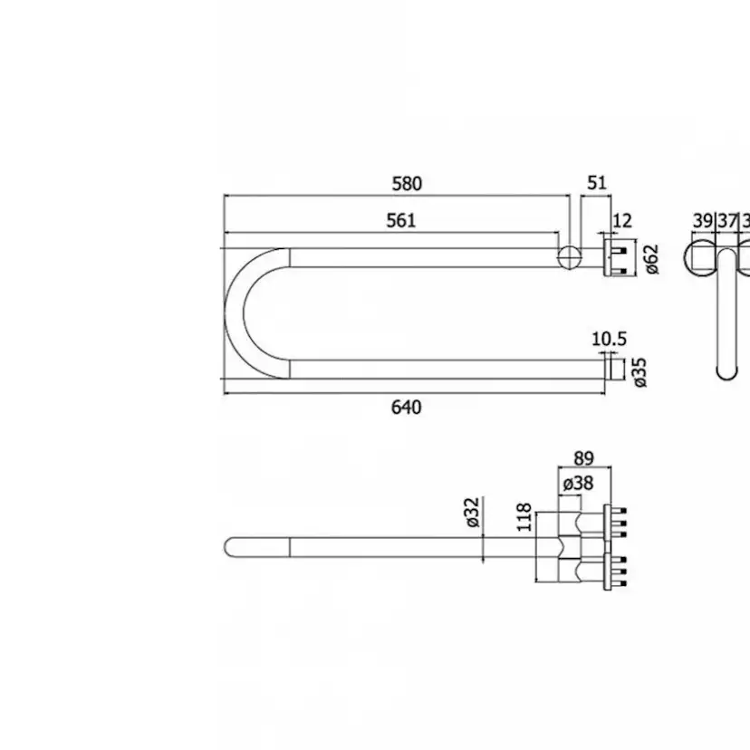 Stödhandtag Strand Stainless GRABBA 0102DS