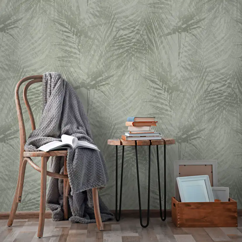 Tapeter Art For The Home Ren Natur Palm 104638 Non Woven, Mönstrad Grön