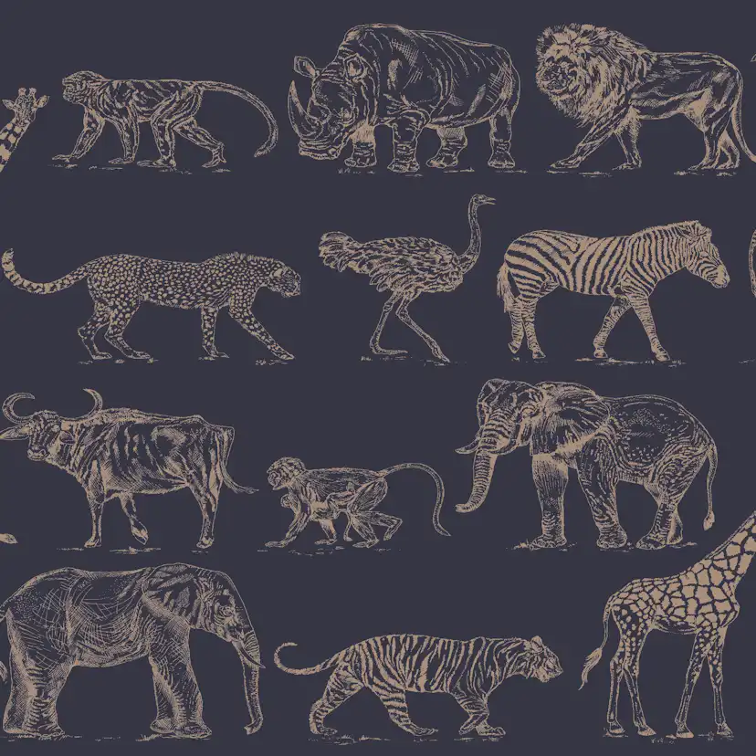 Tapet Boutique Safari Midnight