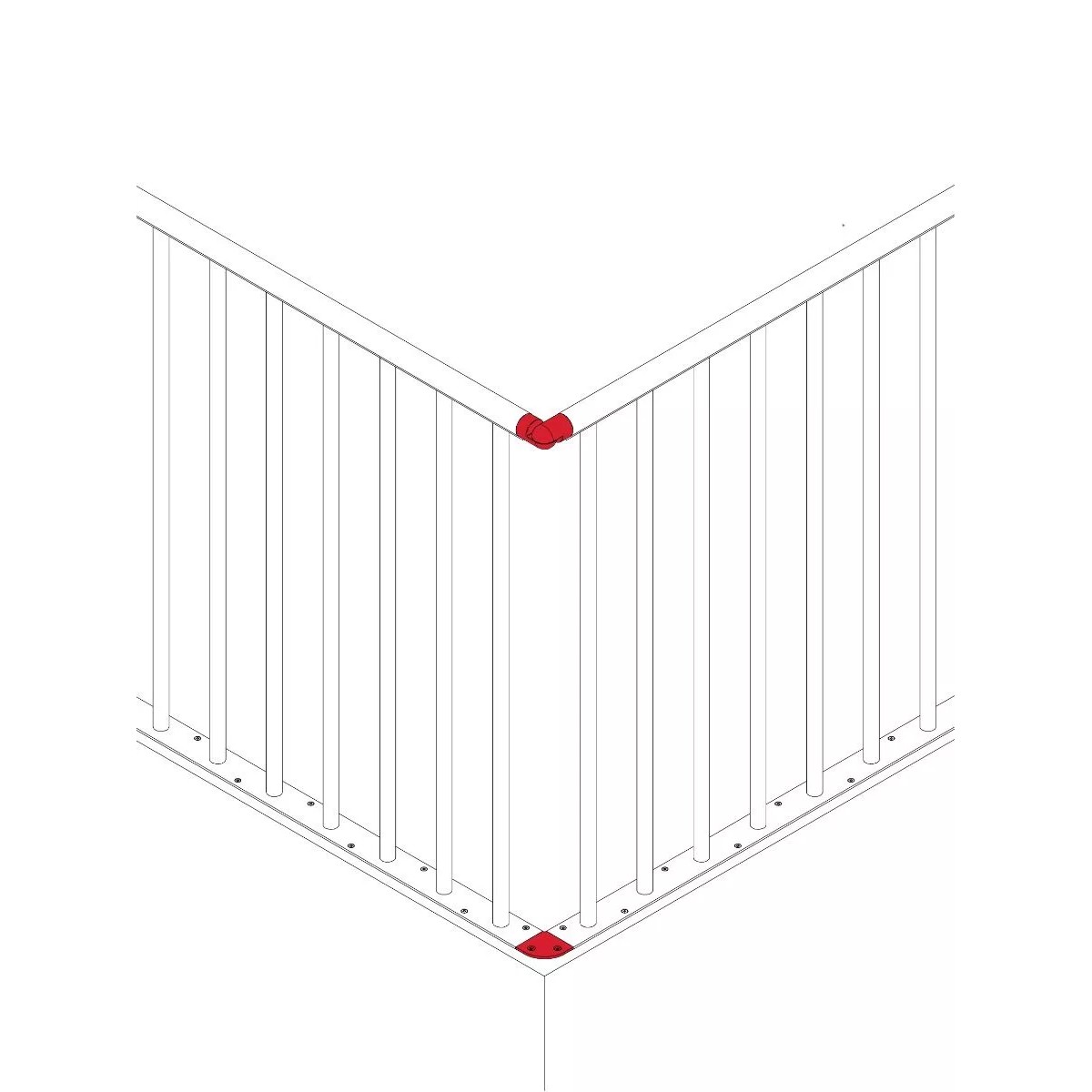 Start- och hörnpaket för Classic skyddsräcke