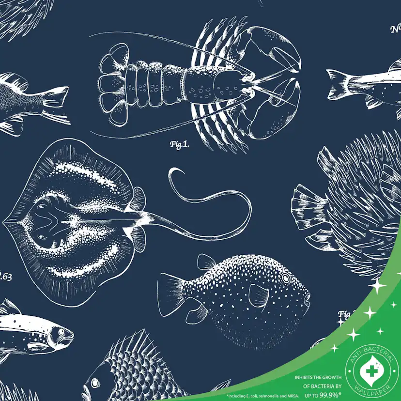 Tapet Contour Into the Deep Blå