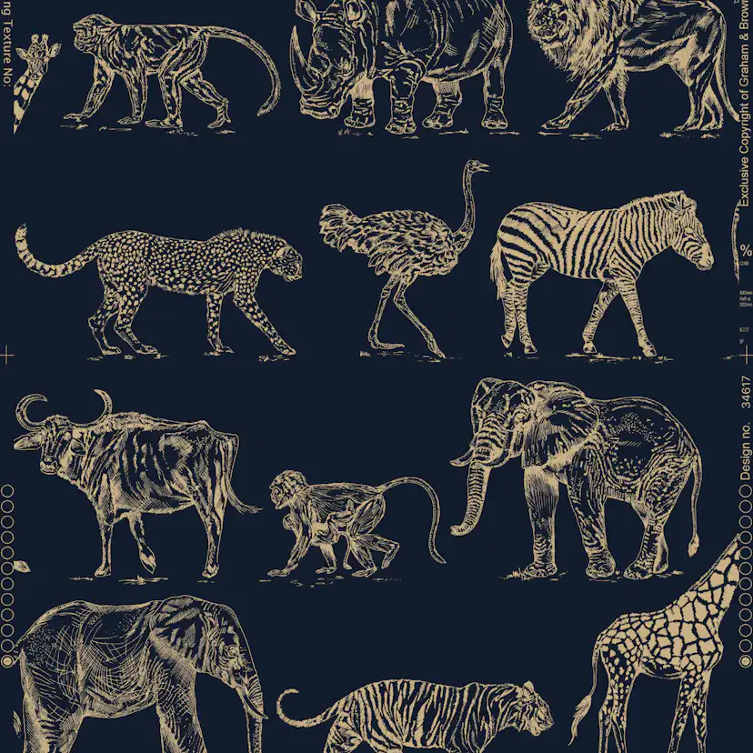 Tapet Superfresco Easy Safari Dark Blå