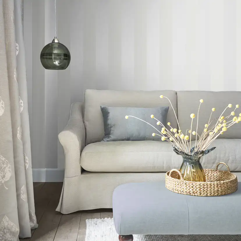 Tapet Laura Ashley Lille Pearlescent Streifen Vit